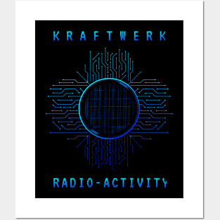 Graphic machine Kraftwerk blue Posters and Art